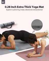 KEEP Yoga Mat – Premium 7mm 72″L x 32″W x 0.28″Th w/ Strap Non Slip Pilates Gym