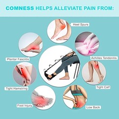 Foot and Calf Stretcher-Stretching Strap For Plantar Fasciitis , Heel Black