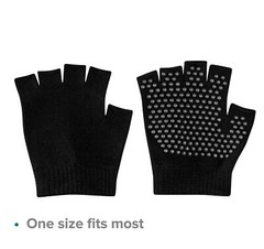 NWT Gaiam Evolve Grippy Yoga Gloves Black OS Fingerless Comfort Fit Exercise