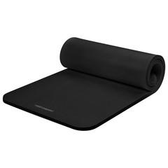 Retrospec Solana Yoga Mat 1″ Thick w/Nylon Strap for Men & 1 inch, Black