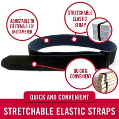 VELCRO Brand 30 Inch Elastic Straps 4 Pack, Use as Yoga Mat Straps, Fasten Outdo
