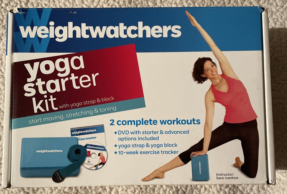 Weight Watchers Yoga Starter Kit 2 Complete Workouts DVD w/ Yoga Block & Strap