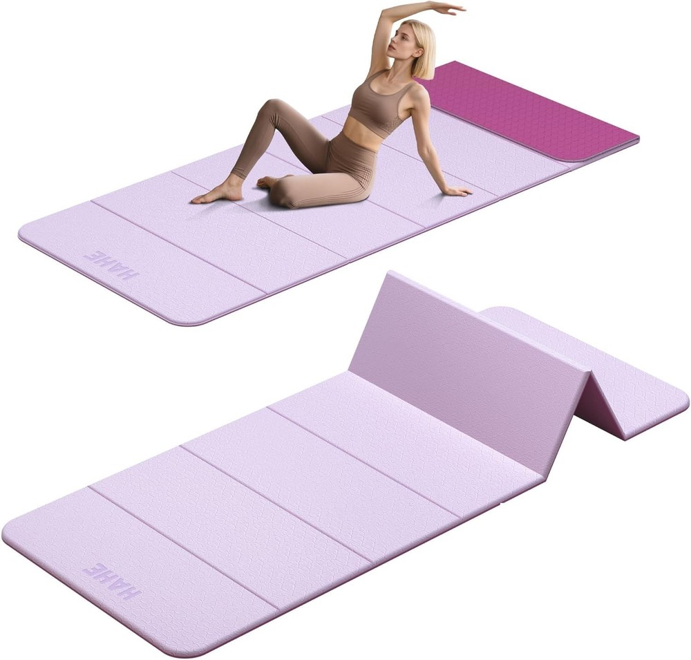 HAHE 7-Fold Design Extra Thick Yoga Mat 72″L x 24″W x 0.47″,TPE Fitness Exercise