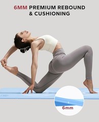 HAPBEAR Foldable Non-Slip TPE Yoga Mat, 72x24in, Eco-Friendly, For Travel