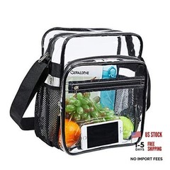 Clear Bag Stadium Approved, Clear Crossbody Messenger Shoulder Bag with Black