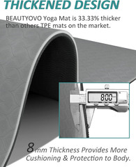 Extra Thick Non-Slip Yoga Mat with Strap – TPE for Yoga & Pilates