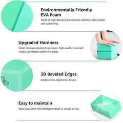 Yoga Block 2 Pack Supportive Latex-Free EVA Foam Soft Non-Slip Surface for Ge…