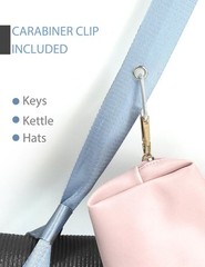 Yoga Mat Strap with Carabiner Clip, Adjustable Carrier for Long, Sky Blue