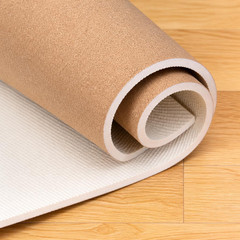 Cork Yoga Mat 6Mm Extra Thick Cushioning High Density Natural Rubber Exercise Pa