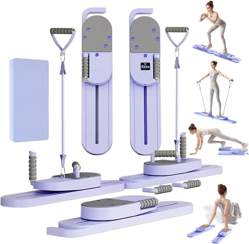 2-in-1 Pilates Sliding Board Core Workout Trainer Foldable Home Fitness