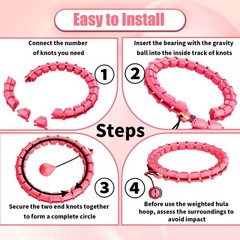 65 Inch Adjustable Fitness Waist Hoop – 32 Detachable Links, Quiet Non-Drop F…