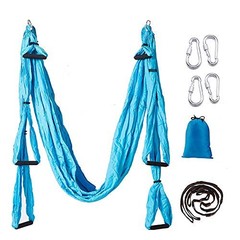 Sky Blue Aerial Yoga Swing Set – Ultra Strong Hammock Trapeze Extension