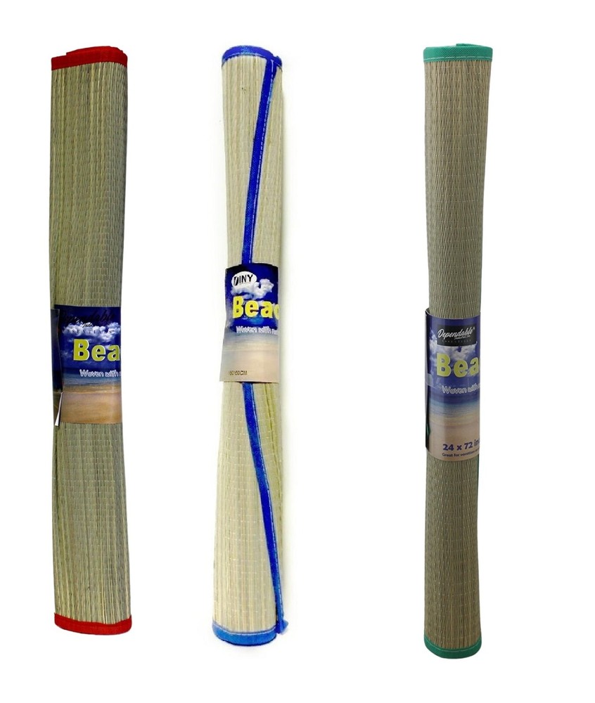 Straw Beach Mat Fiber Roll Up Woven-Yoga / Camping Mat 24 inches x 72 inches