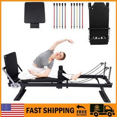 Foldable Pilates Reformer Equipment for Home Gym,Reformer Pilates Machine Black