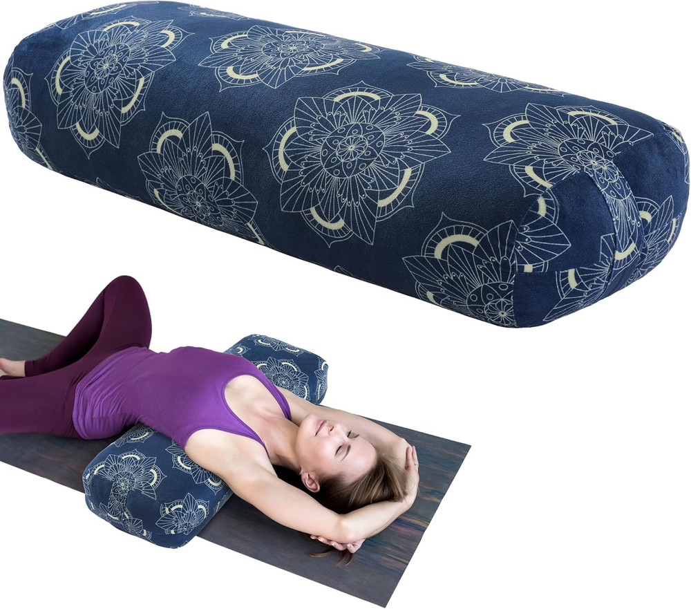 Yoga Bolster Pillow, Rectangular Yoga Bolster for Restorative & Meditate