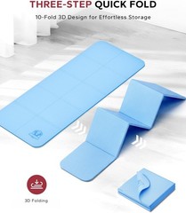 HAPBEAR Foldable Non-Slip TPE Yoga Mat, 72x24in, Eco-Friendly, For Travel