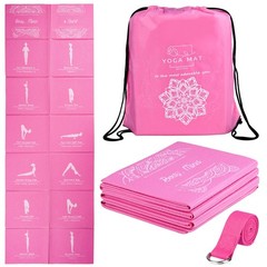 Foldable Yoga Mat for Women, Non Slip Exercise Mat for Home Gym, 5mm Travel Y…