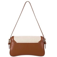 Shoulder Bag for Women Y2K Trendy Purse Vegan Leather Hobo Brown and Beige