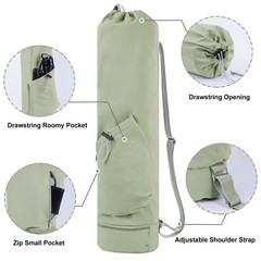 Yoga Mat Bag with Water Bottle Pocket & Wet Pocket for