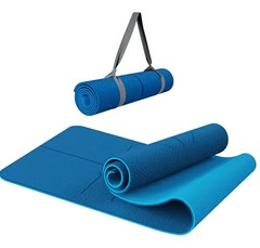 FrenzyBird NonSlip Yoga Mat Eco Friendly TPE Fitness Exercise Strap 72x24x0.25″