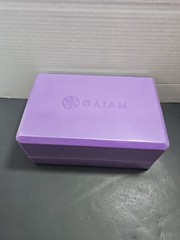Large Yoga Block Gaiam Latex-Free EVA Foam Purple Non-Slip Surface 9x6x4” Sealed