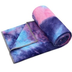 Eunzel Yoga Towel,Hot Mat Towel with Grip Dots 72″ x 24″, Purple & Blue