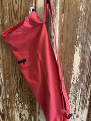 Prosource Large Pink Canvas Yoga Mat Bag 1-Mat Zip Pocket Adjustable Strap