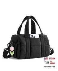 Reiki Gym Bag for Women Puffy Yoga Mat Travel Weekender Mini 5L 5L-Jet Black