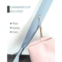 Adjustable Yoga Mat Strap with Carabiner Clip Sky Blue Carrier for Exercise Mats