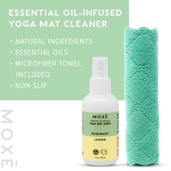 Yoga Mat Cleaner Spray, Rosemary & Lemon Essential Oil, Safe for All Mats & E…