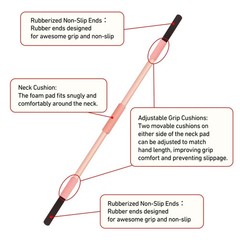 Pink Yoga Stick 58 Inch – Alloy Steel Stretching & Exercise Stick with Neck &…