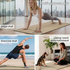 Extra Thick Large Yoga Mat 76″x40″ Non-Slip Fitness Mat with Carrying Strap
