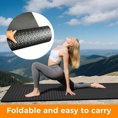 4x6ft Gym Floor Mat 10mm Thick – Large TPE/NPE Foam 4ft x 6ft x 10mm, black