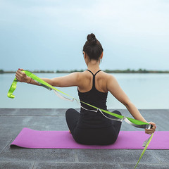 Yoga Straps Stretching Strap with 12 Loops Workout Poster, Straps for Stretching