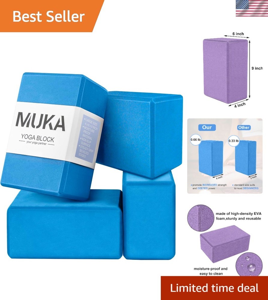 Yoga Blocks 4x6x9 Inch, High Density EVA Foam Yoga Brick for Meditation, Pilates