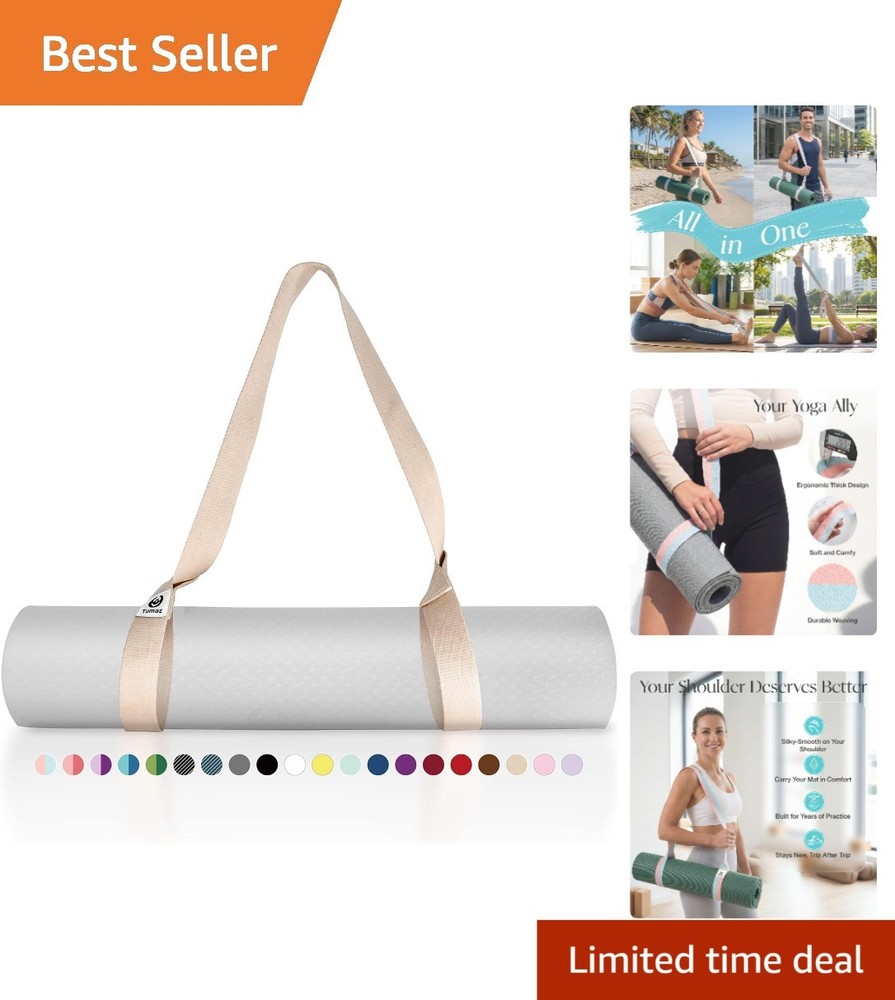 2 Sizes Adjustable Yoga Mat Strap – Super Comfy & Eco-Friendly Design Included