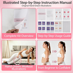 16 PCS Pink Pilates Ring and Ball Set for Women with 15″ Magic Circle,