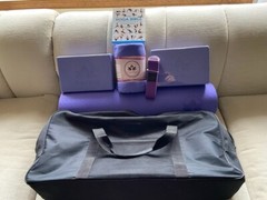 New Clever Yoga 7PC Set & Yoga Bible-Zip Carry Bag, Mat, 2 Towels,2 Blocks,Strap