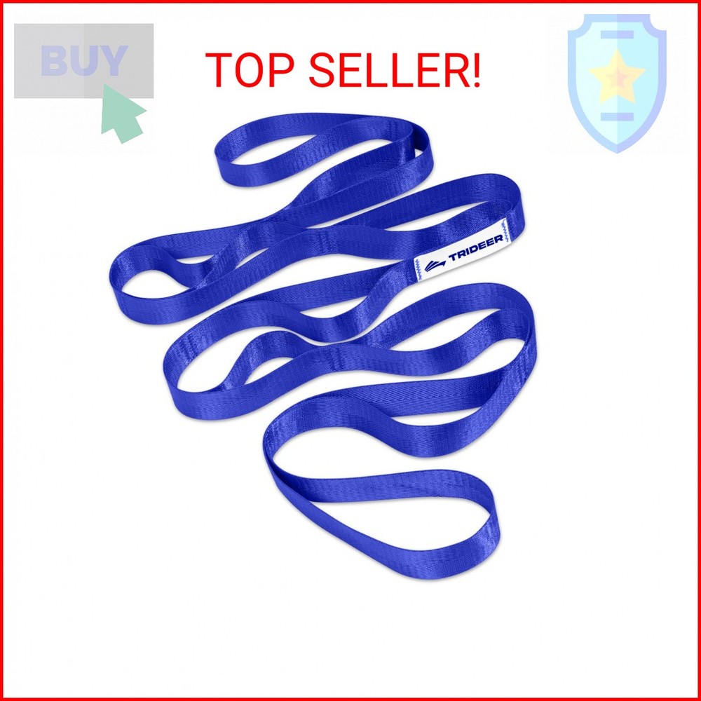 Trideer Non-Elastic Stretching Strap with Loops for Physical Therapy & Rehab, Kn