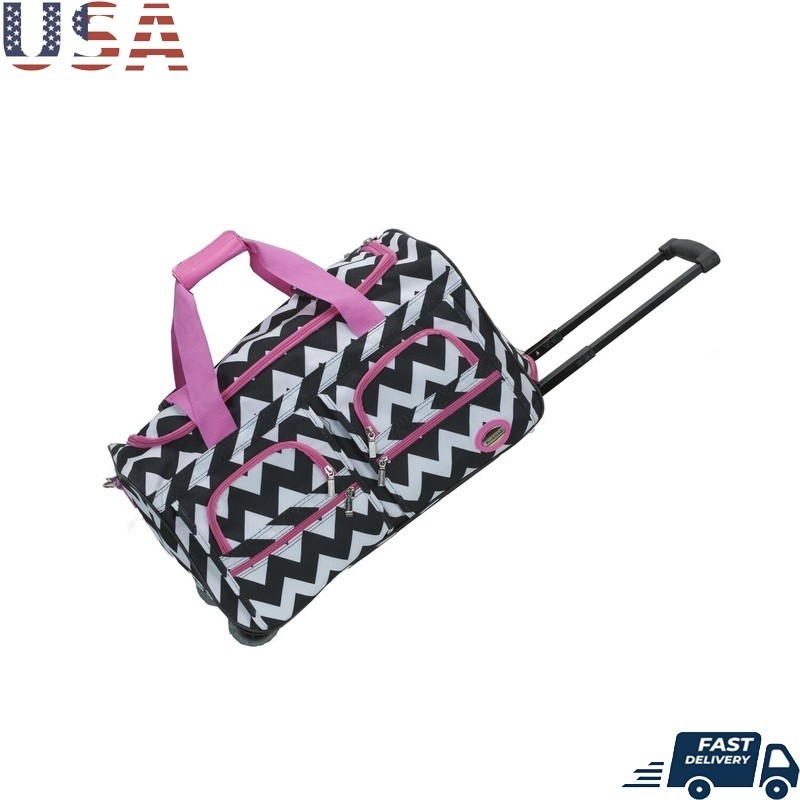 22 Inch Rolling Duffel Bag Soft-Sided Travel Bag W/ Wheels Heavy Duty Zipper