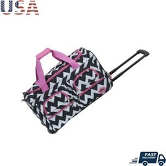 22 Inch Rolling Duffel Bag Soft-Sided Travel Bag W/ Wheels Heavy Duty Zipper