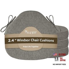 Chair Cushions for Dining Chairs 2.Inch Thick Windsor Seat 4 Light Grey