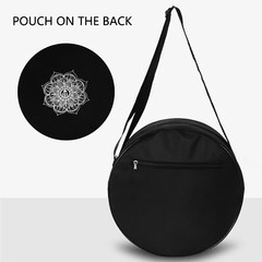 Yoga Wheel Bag Nylon Black Mandala Flower 36x14cm Yoga Circle Bag for Yoga6057