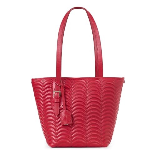 TOTE N°1 Large Structured Tote – Vegan Leather Shoulder Bag for Laptop and Red