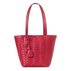 TOTE N°1 Large Structured Tote – Vegan Leather Shoulder Bag for Laptop and Red