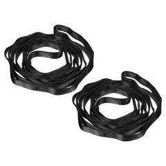 25KN Daisy Chain Yoga Extend Belt 1.8M, 2Pcs Climbing Straps for Exercise, Black