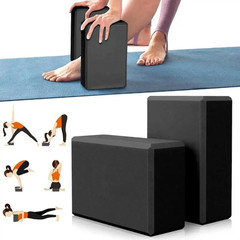 2 Pack Recycled EVA Yoga Block High Density Non-Slip Surface Easy Grip Black