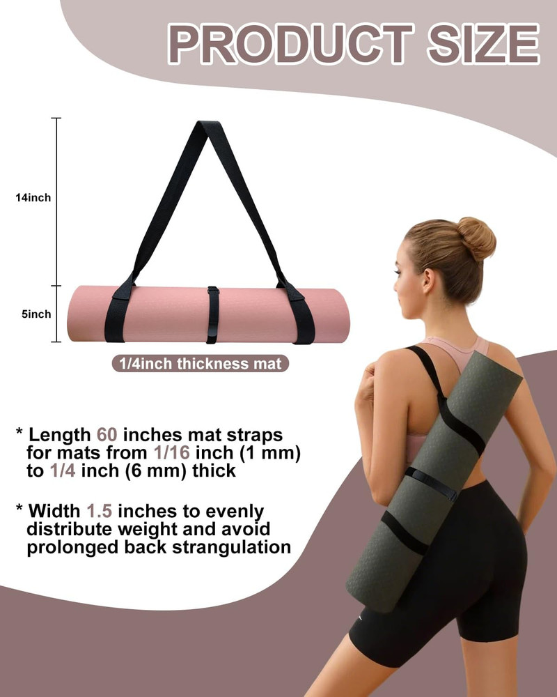 Yoga Mat Carrier, Premium Yoga Strap for Carrying Yoga Mats with Adjustable H…