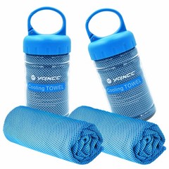 YQXCC Cooling Towel | 2 Pack 47″x12″ | Ice Cool for Neck Large, 2*light Blue