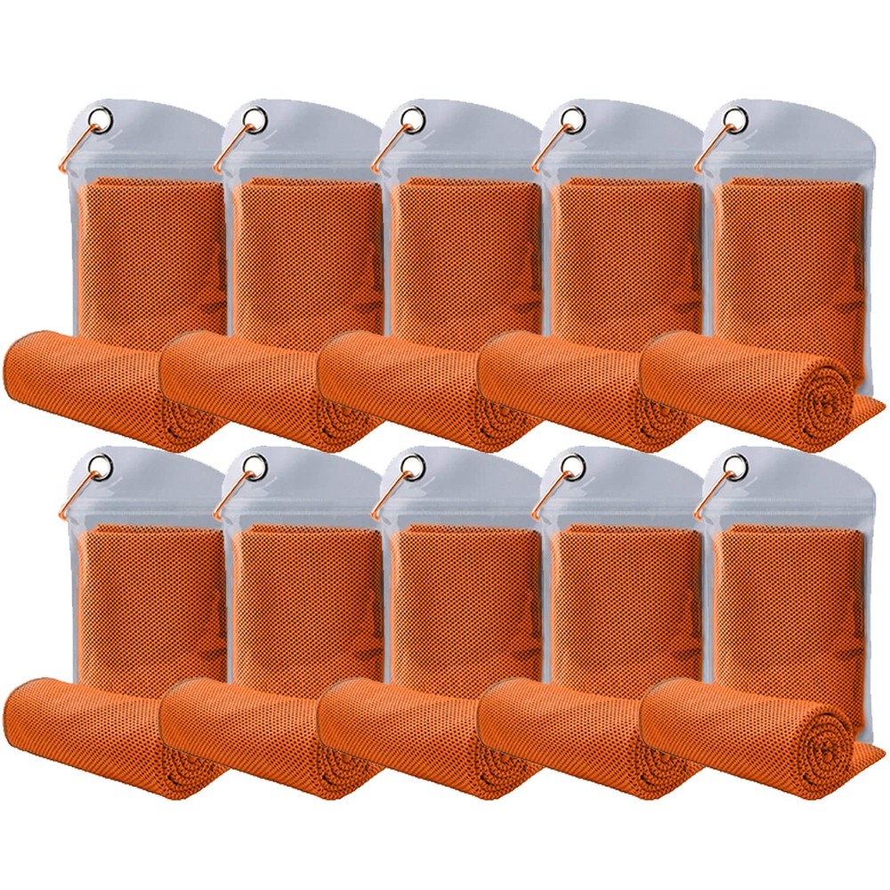 Immoono 10 Pack Cooling Towels Bulk Microfiber Ice Towel Quick Dry Breathable